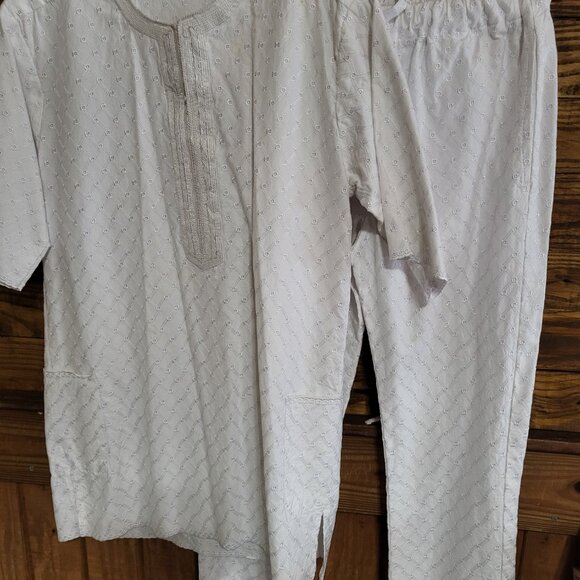 Men's African white polish lace formal wear - Picture 2 of 6